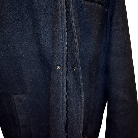 Calvin Klein Black Wool-blend Zip-up/Snap Over Coat - Picture 4 of 12